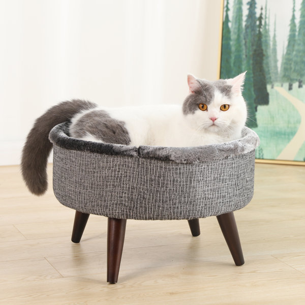 Archie & Oscar™ Heinz Round Cat Bed with Wood Leg Elevated & Reviews Wayfair